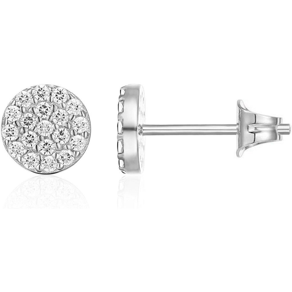 14K Gold Plated 925 Sterling Silver Post Stud Earrings for Women | Pave CZ Mini